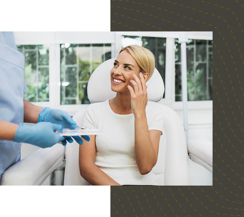 Patient smiling at doctor