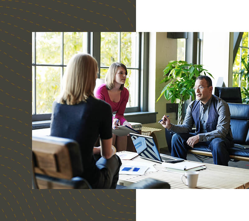 Owner meeting with his team